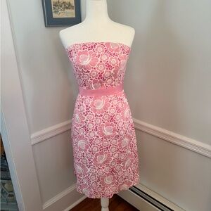 Lilly Pulitzer Floral Pink Strapless Dress